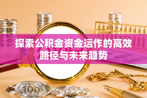 酉阳探索公积金资金运作的高效路径与未来趋势