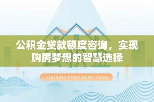酉阳公积金贷款额度咨询，实现购房梦想的智慧选择