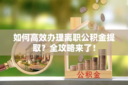 酉阳如何高效办理离职公积金提取？全攻略来了！