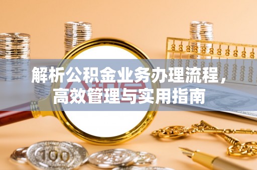 酉阳解析公积金业务办理流程，高效管理与实用指南