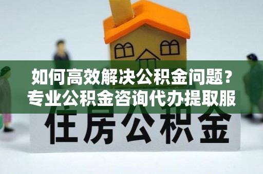 酉阳如何高效解决公积金问题？专业公积金咨询代办提取服务来帮你