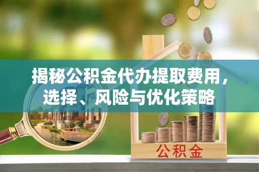 酉阳揭秘公积金代办提取费用，选择、风险与优化策略